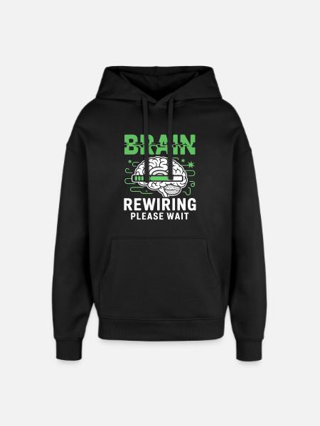 Brain Restart Please Wait - Oversized Unisex Hoodie by Stanley/Stella - black