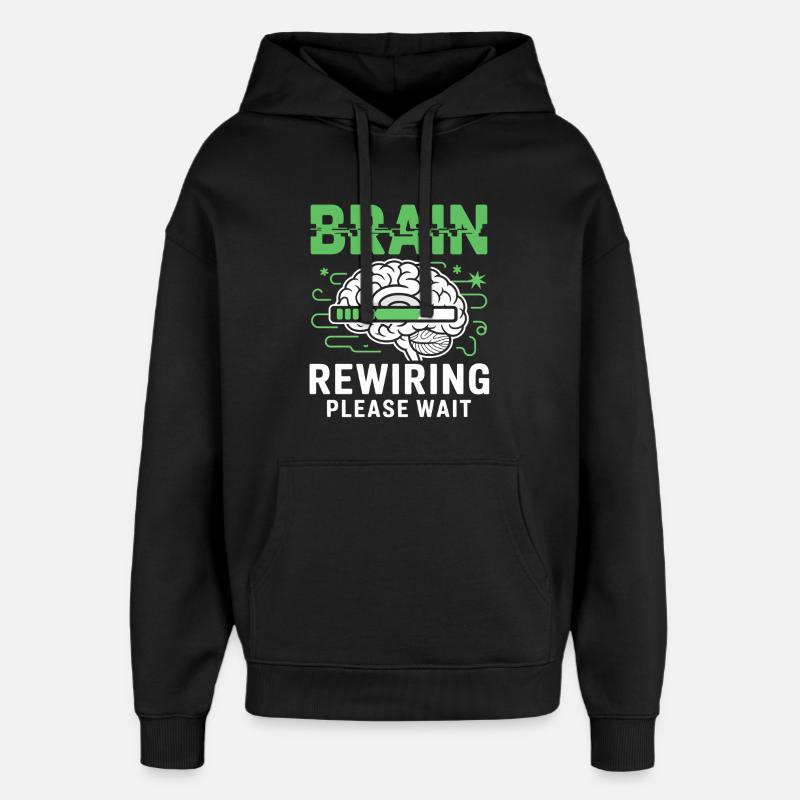 Brain Restart Please Wait - Oversized Unisex Hoodie by Stanley/Stella - black