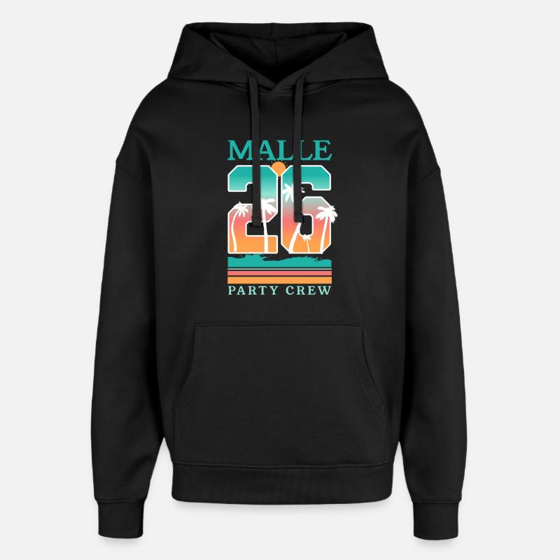 Malle 2026 Majorque - Sweat à capuche unisexe Stanley/Stella Oversized - noir