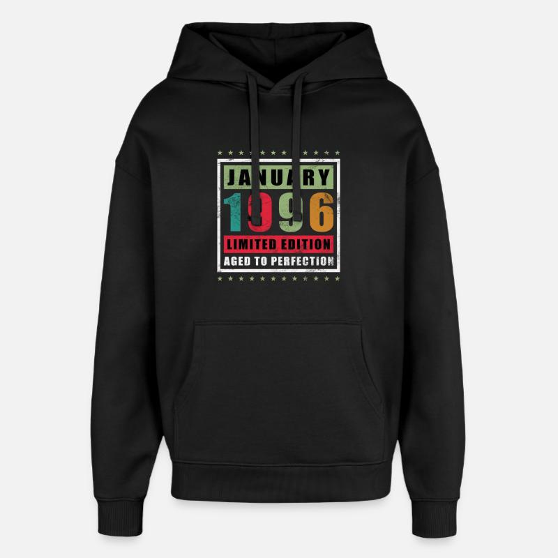 Janvier 1996 Édition limitée - Sweat à capuche unisexe Stanley/Stella Oversized - noir