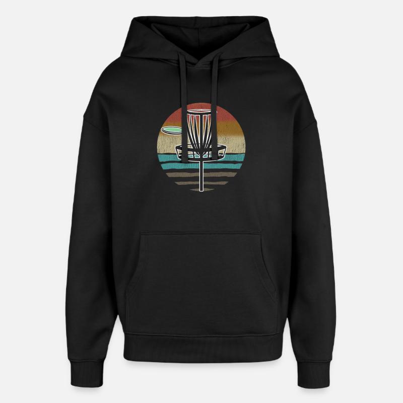 Disc Golf Sunset - Oversized Unisex Hoodie von Stanley/Stella - Schwarz