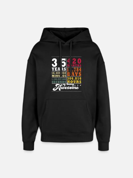 35 Years Thirty-fifth Birthday - Oversized Unisex Hoodie by Stanley/Stella - black