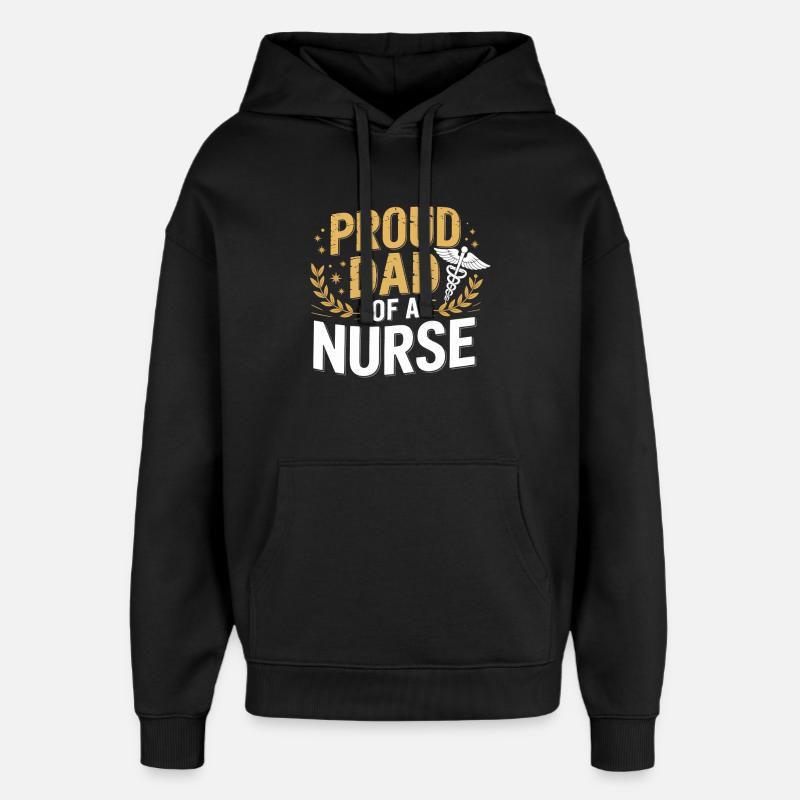 Stolzer Vater einer Pflegekraft - Oversized Unisex Hoodie von Stanley/Stella - Schwarz
