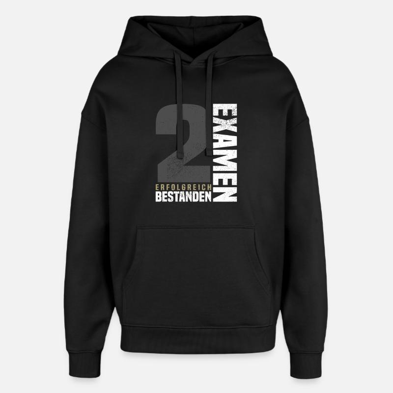 Félicitations pour le deuxième examen - Sweat à capuche unisexe Stanley/Stella Oversized - noir