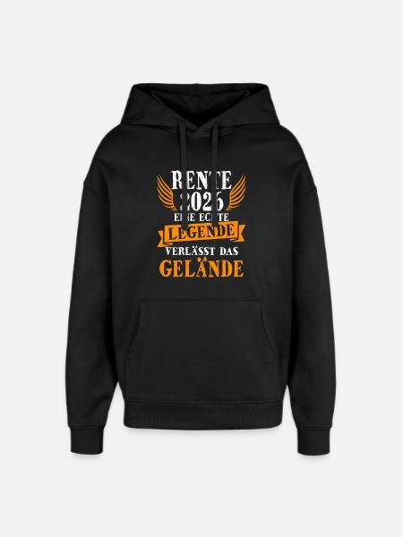 Rente 2026 Legende Rentner Rentnerin - Oversized Unisex Hoodie von Stanley/Stella - Schwarz
