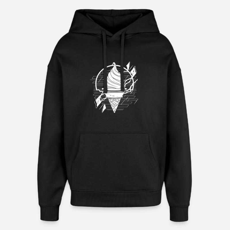 Softeis Zeichnung - Oversized Unisex Hoodie by Stanley/Stella - black