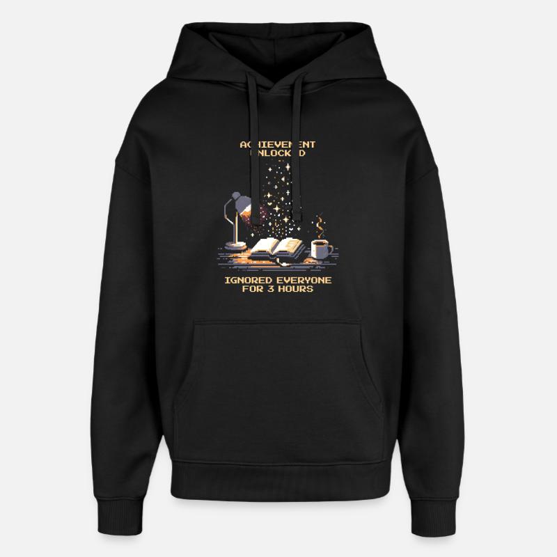 Erfolg freigeschaltet | Lesen Bücher Nerd - Oversized Unisex Hoodie von Stanley/Stella - Schwarz