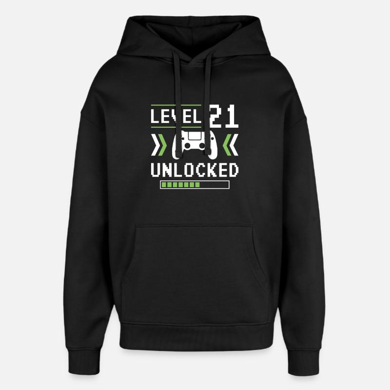 21e anniversaire niveau 21 débloqué - Sweat à capuche unisexe Stanley/Stella Oversized - noir