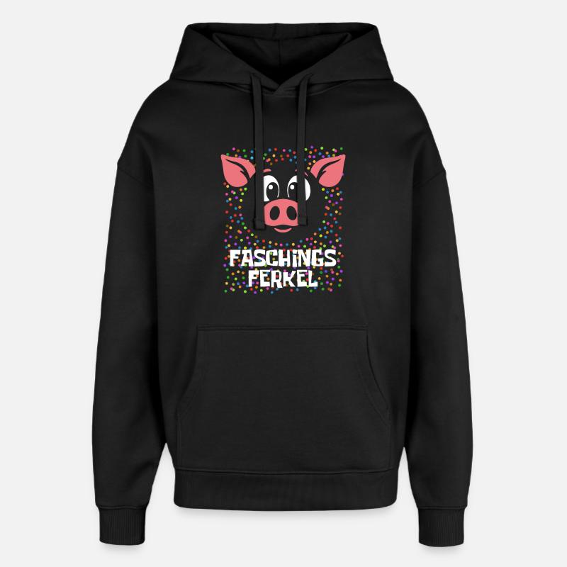 Le Porcelet du Carnaval | Déguisement costumé de carnaval - Sweat à capuche unisexe Stanley/Stella Oversized - noir