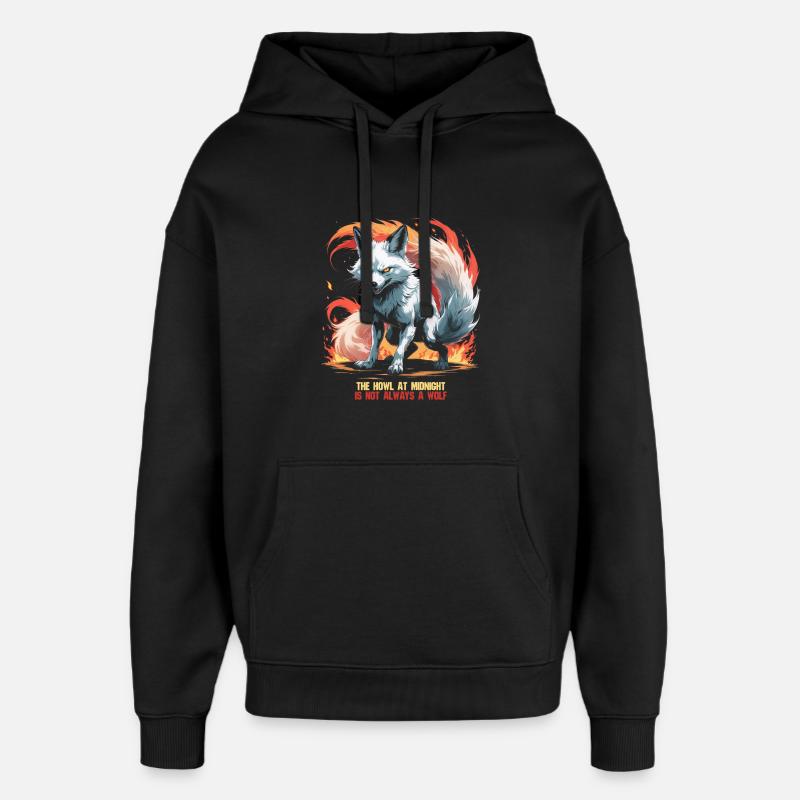 Kitsune Mythological Creatures - Oversized Unisex Hoodie by Stanley/Stella - black