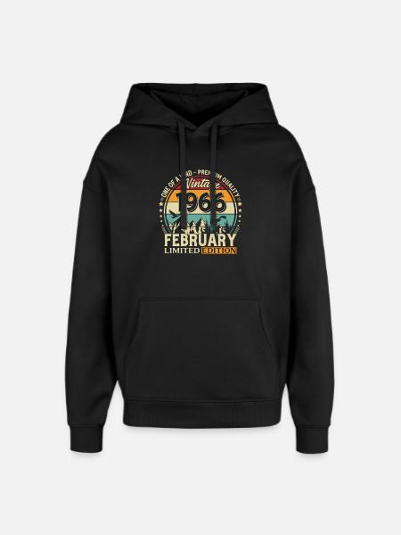 60e anniversaire février 1966 Millésime - Sweat à capuche unisexe Stanley/Stella Oversized - noir