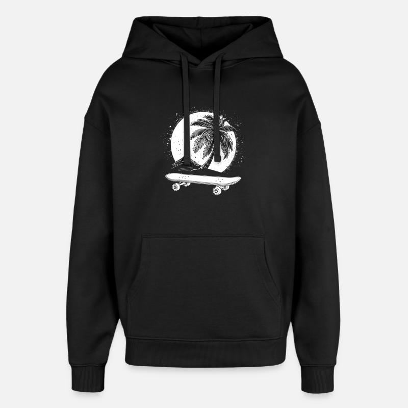 Graphismes de skateboard - Sweat à capuche unisexe Stanley/Stella Oversized - noir