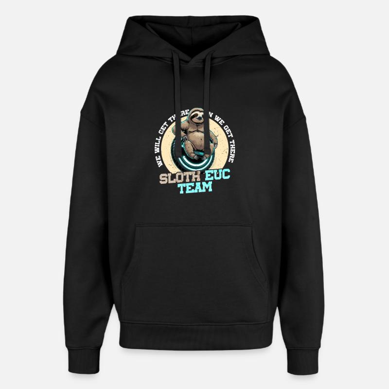 Monowheel Monocyclist - Oversized Unisex Hoodie by Stanley/Stella - black