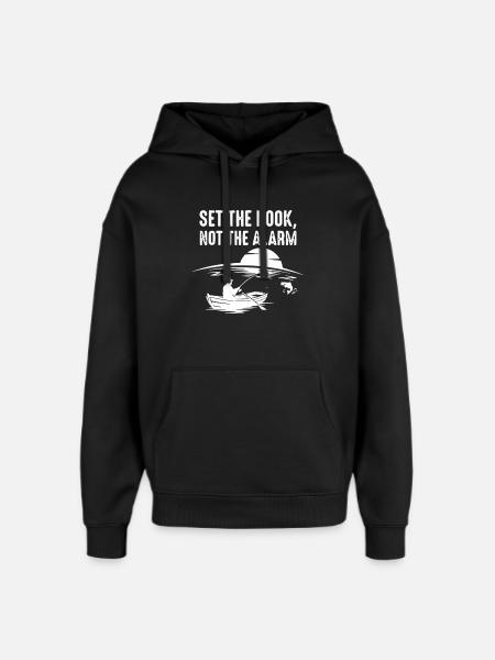 Accroche, pas l’alarme, pêcheur Spruch - Sweat à capuche unisexe Stanley/Stella Oversized - noir