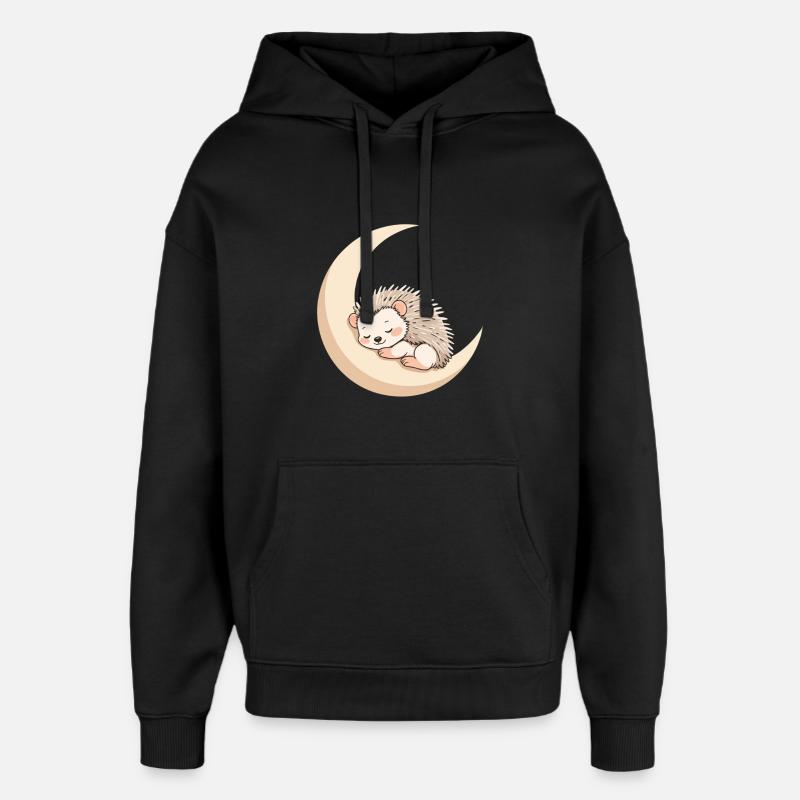 Mondschlaf Igel - Oversized Unisex Hoodie von Stanley/Stella - Schwarz