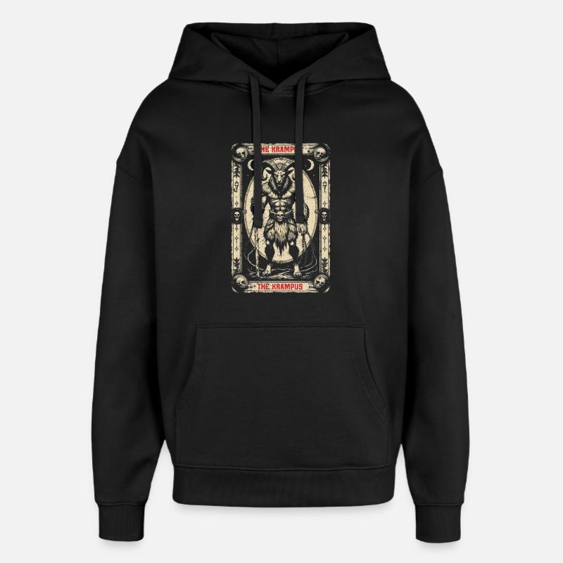 Les créatures mythologiques de Krampus - Sweat à capuche unisexe Stanley/Stella Oversized - noir