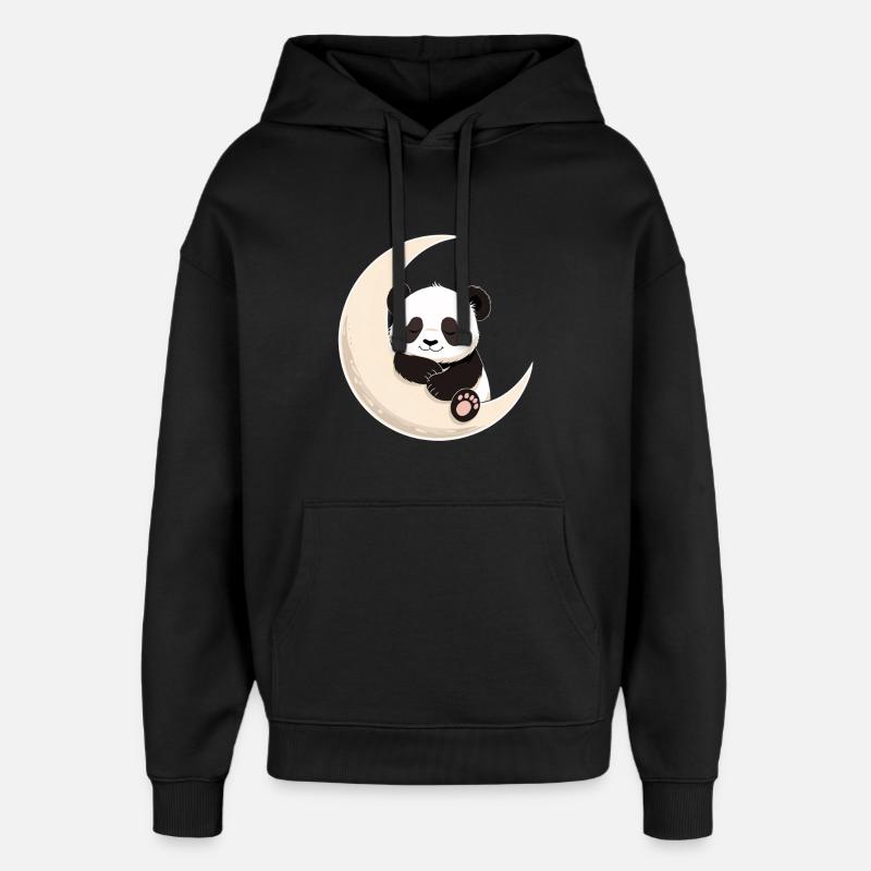 Câlins de Panda Moon - Sweat à capuche unisexe Stanley/Stella Oversized - noir