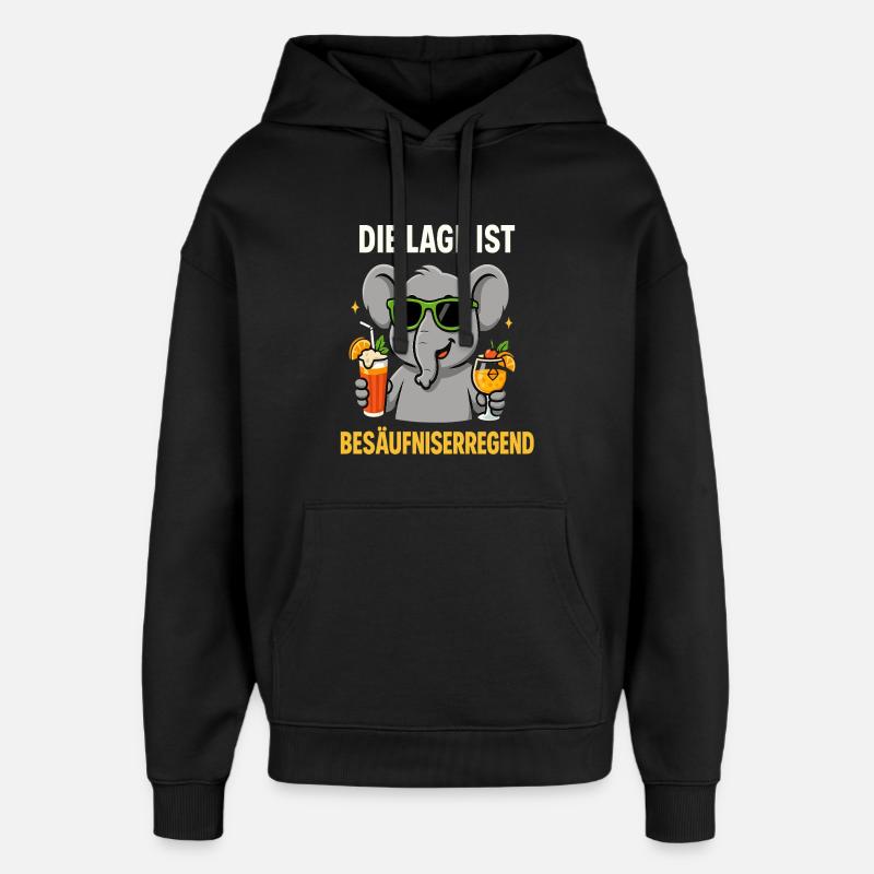 The situation is drunkenness - Oversized Unisex Hoodie by Stanley/Stella - black