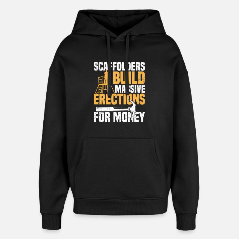 Gerüstbau-Baugerüst - Oversized Unisex Hoodie von Stanley/Stella - Schwarz