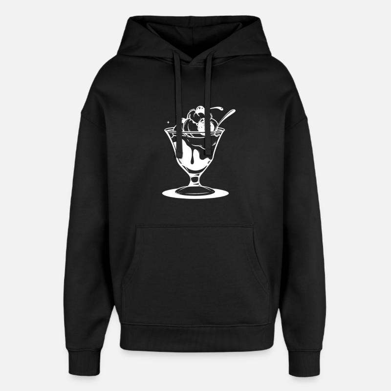 Eiscreme Eisbecher - Oversized Unisex Hoodie von Stanley/Stella - Schwarz