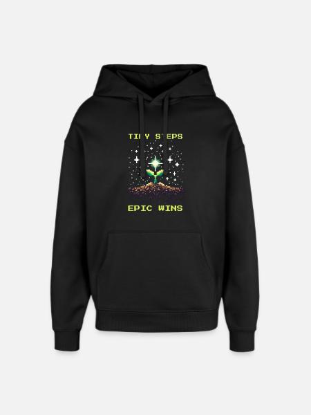 Petits pas, grands succès | Travail social - Sweat à capuche unisexe Stanley/Stella Oversized - noir