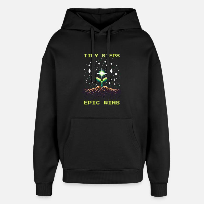 Petits pas, grands succès | Travail social - Sweat à capuche unisexe Stanley/Stella Oversized - noir