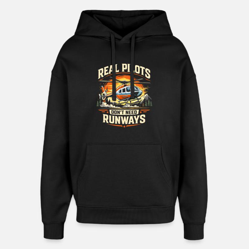 Hubschrauberpilot Helikopterpilot - Oversized Unisex Hoodie von Stanley/Stella - Schwarz