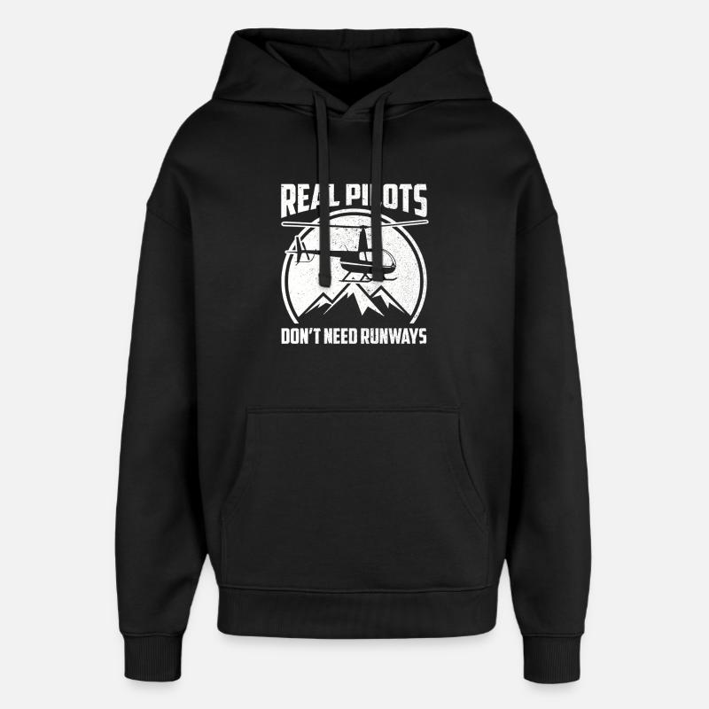 Hubschrauberpilot Helikopterpilot - Oversized Unisex Hoodie von Stanley/Stella - Schwarz