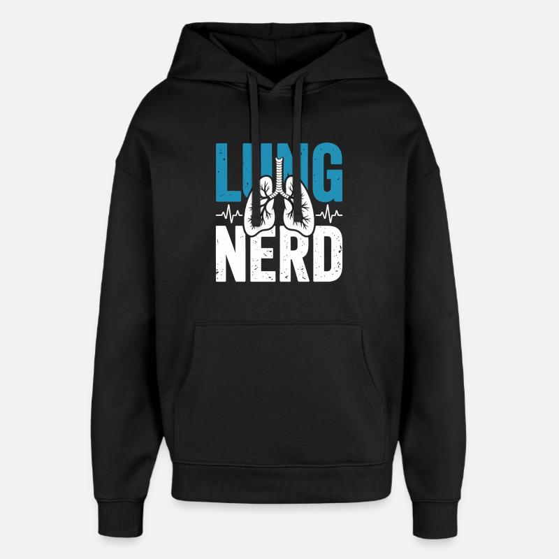 Lungen Nerd Graphic - Oversized Unisex Hoodie von Stanley/Stella - Schwarz