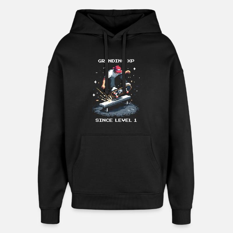 Grinding XP seit Level 1 | Skateboard - Oversized Unisex Hoodie von Stanley/Stella - Schwarz
