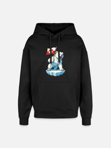 Grønlands flag Grønland er ikke til salg - Hættetrøje unisex Stanley/Stella Oversized - sort
