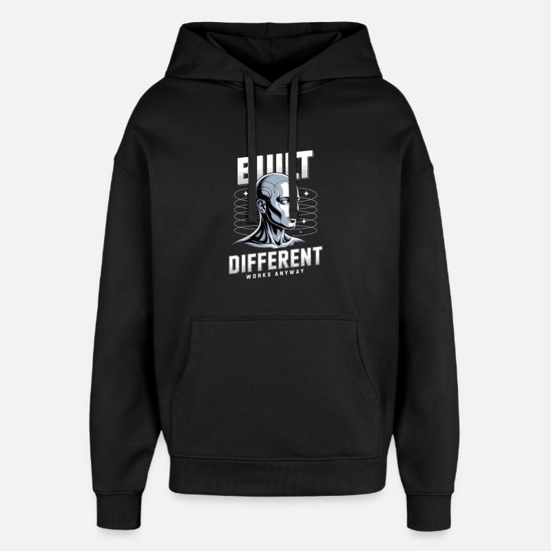 Neurodivergent Neurodiversity Built Differend - Oversized Unisex Hoodie by Stanley/Stella - black