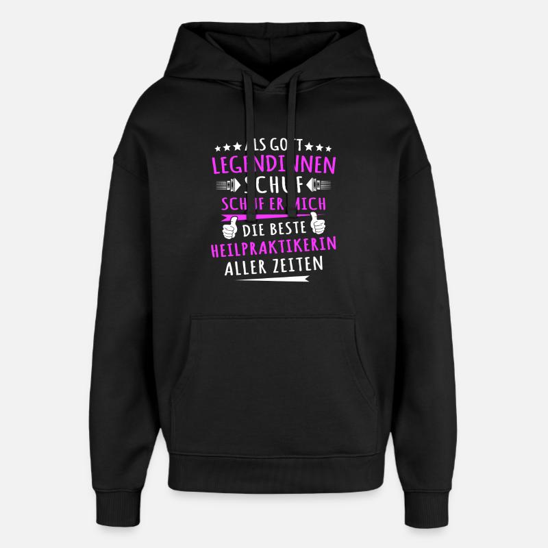 Idée de cadeau pour naturopathe - Sweat à capuche unisexe Stanley/Stella Oversized - noir