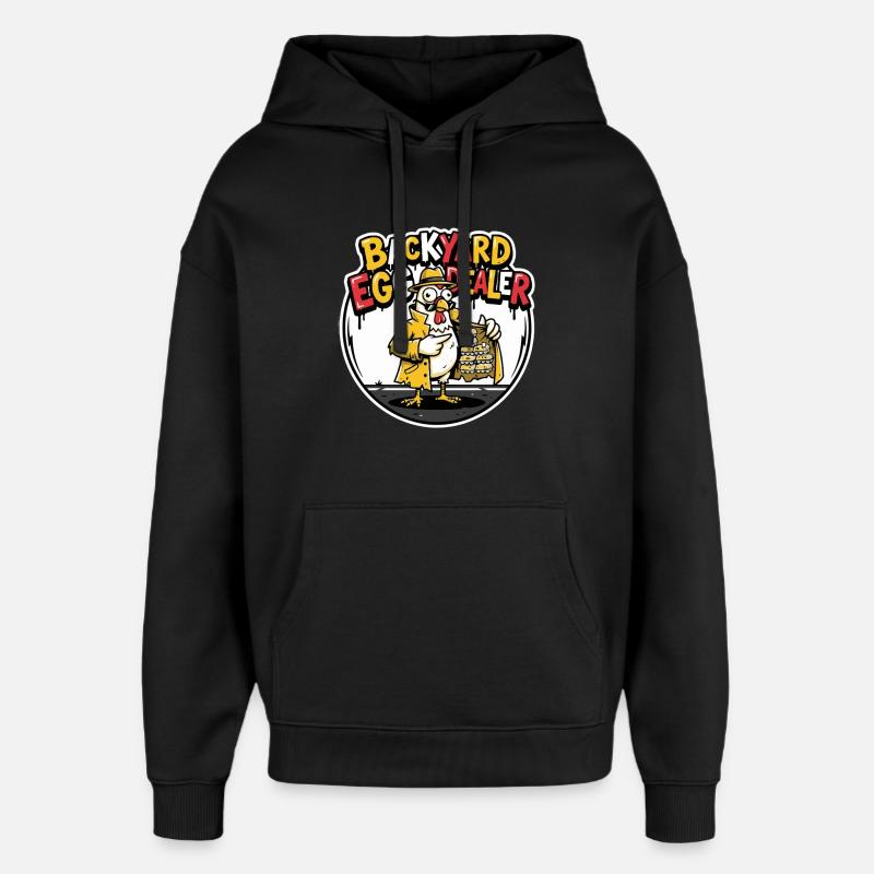 Backyard Egg Dealer Humor Design - Oversized Unisex Hoodie von Stanley/Stella - Schwarz