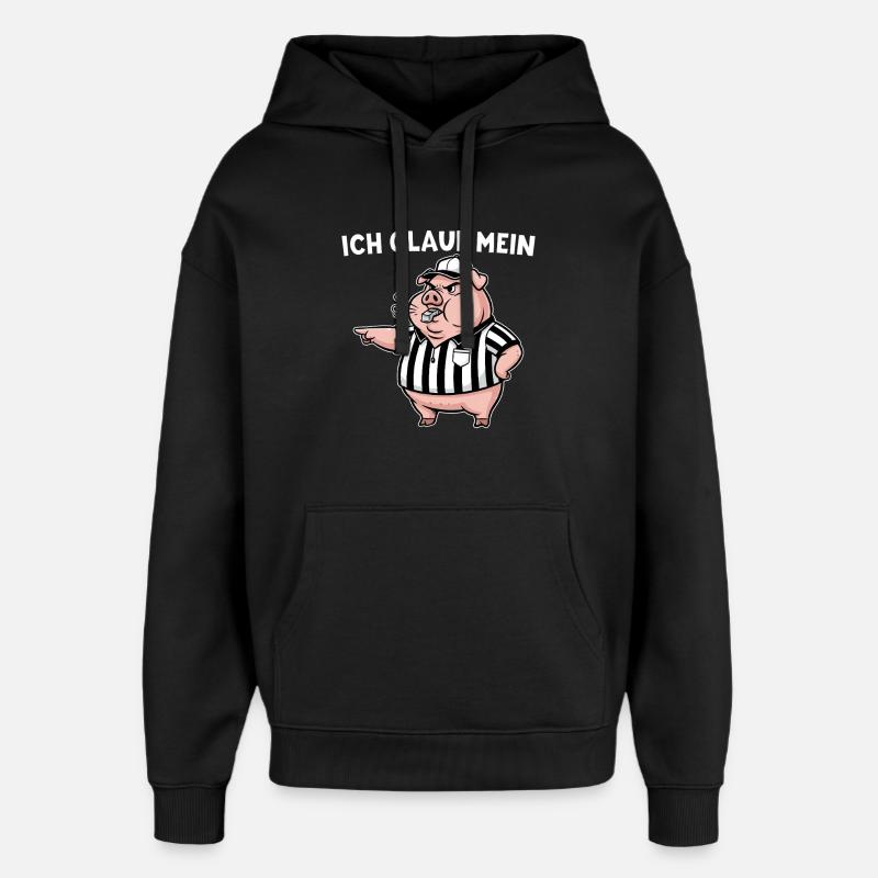 Referee My Pig Whistles - Referee - Oversized Unisex Hoodie by Stanley/Stella - black
