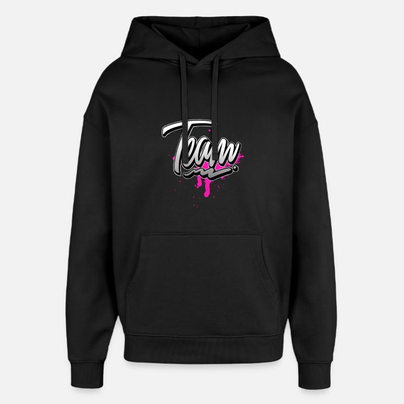 Team Rosa - Oversized Unisex Hoodie von Stanley/Stella - Schwarz