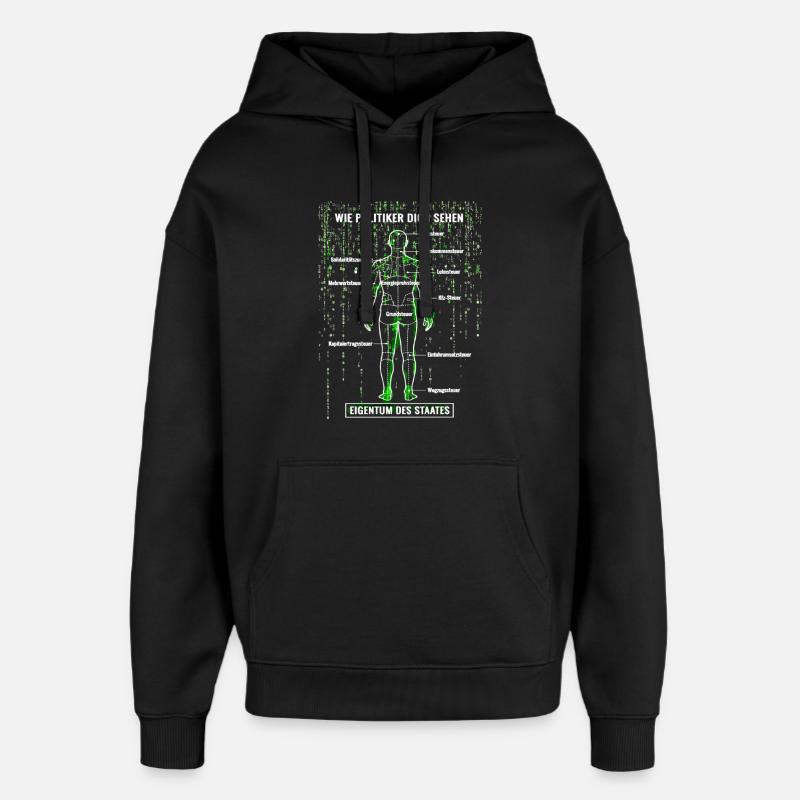 Systemfehler Steuerzahler - Matrix Zerlegeplan  - Oversized Unisex Hoodie von Stanley/Stella - Schwarz