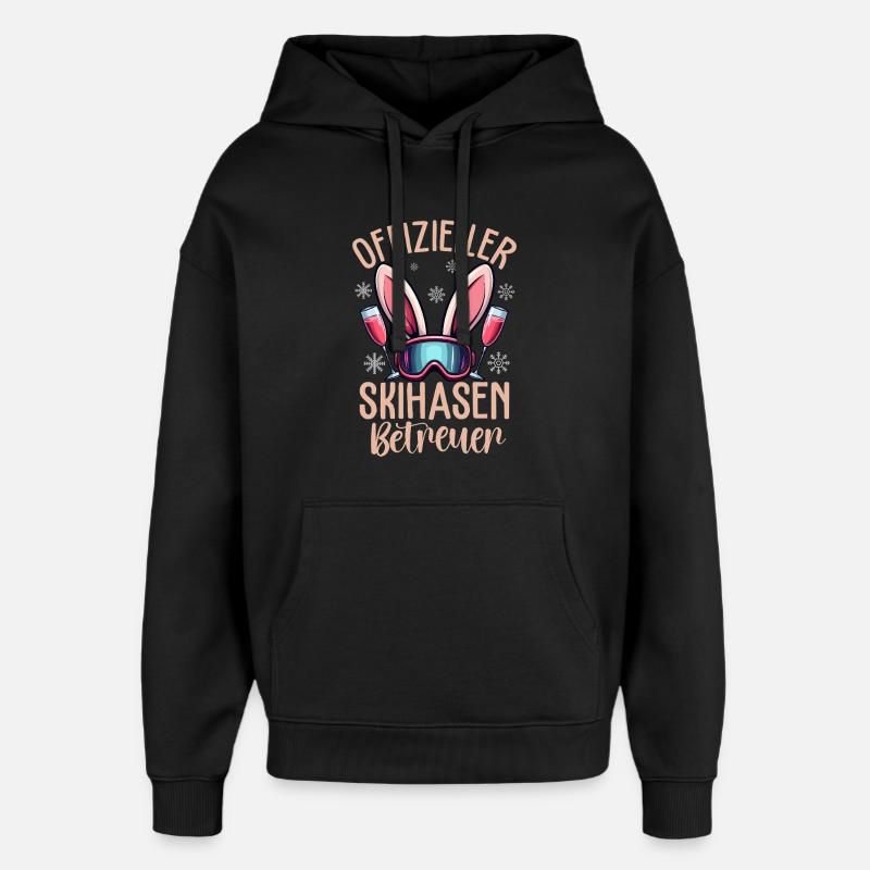 Superviseur officiel du lapin de ski - Sweat à capuche unisexe Stanley/Stella Oversized - noir