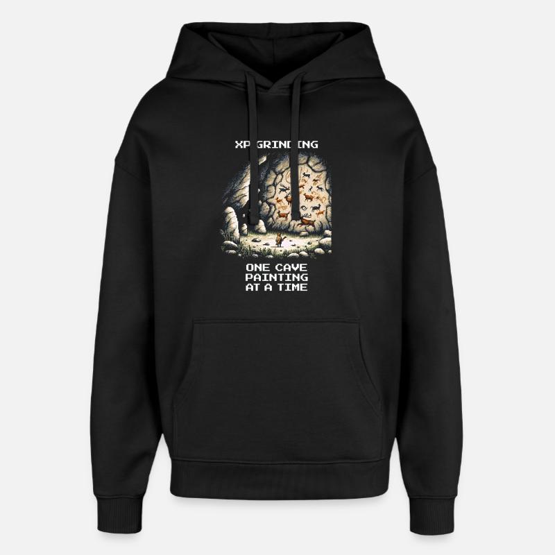 XP grinden: Höhlenmalerei | Urgeschichte - Oversized Unisex Hoodie von Stanley/Stella - Schwarz