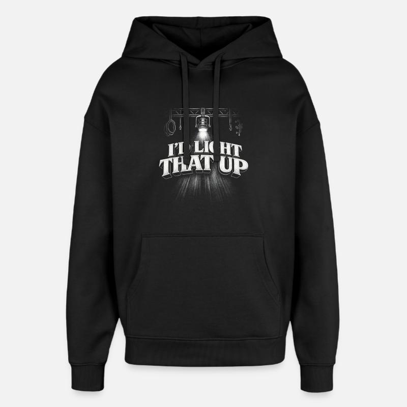 Technicien lumière, je l’allumerais - Sweat à capuche unisexe Stanley/Stella Oversized - noir