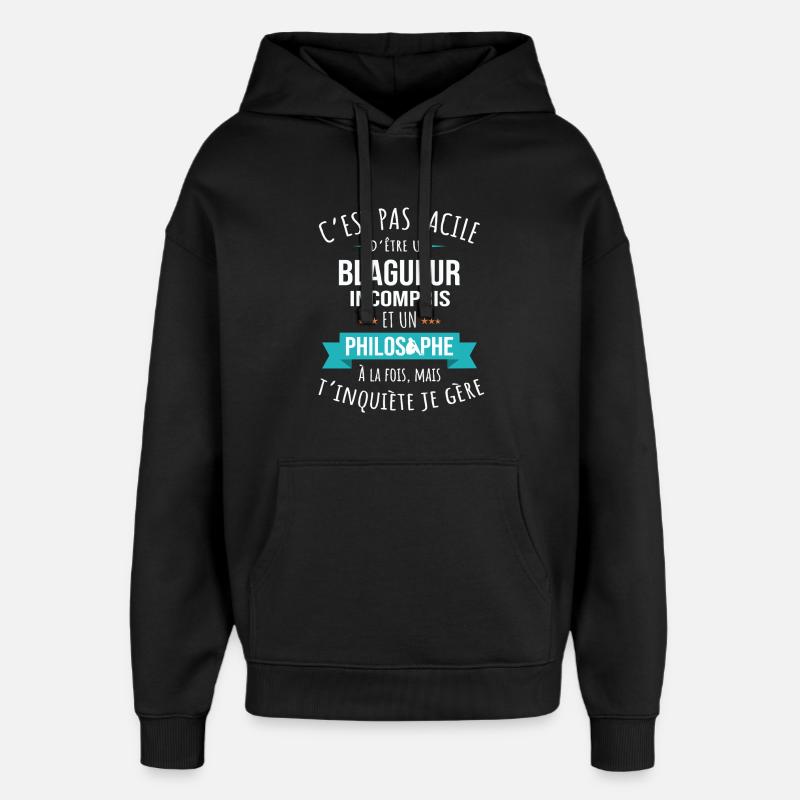 Joker Philosopher Misunderstood Humor - Oversized Unisex Hoodie by Stanley/Stella - black