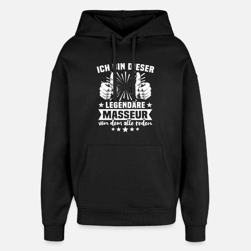 Masseur Légende - Sweat à capuche unisexe Stanley/Stella Oversized - noir