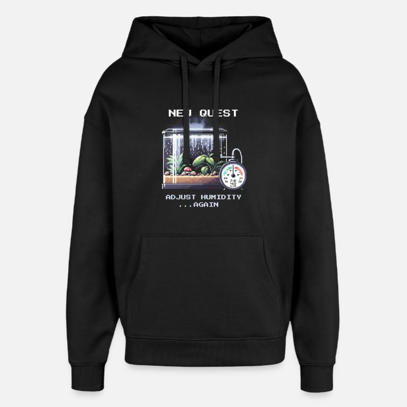 Neue Quest: Luftfeuchte regeln | Terrarium - Oversized Unisex Hoodie von Stanley/Stella - Schwarz