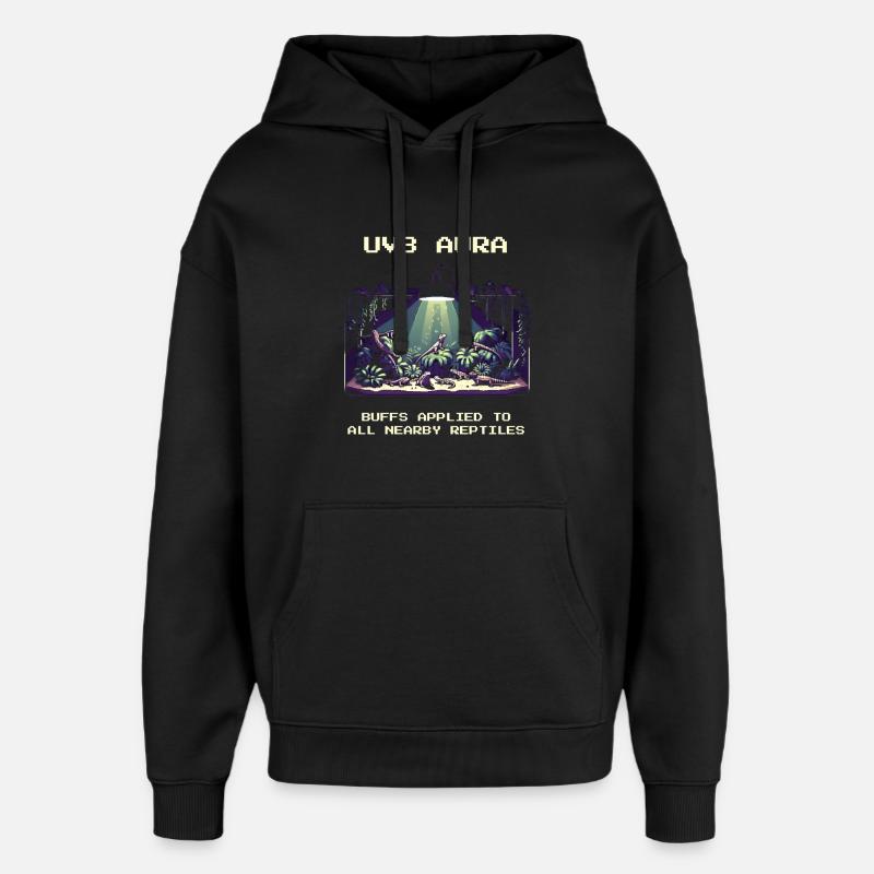 UVB Aura Active | Terrarium, Reptiles légers - Sweat à capuche unisexe Stanley/Stella Oversized - noir