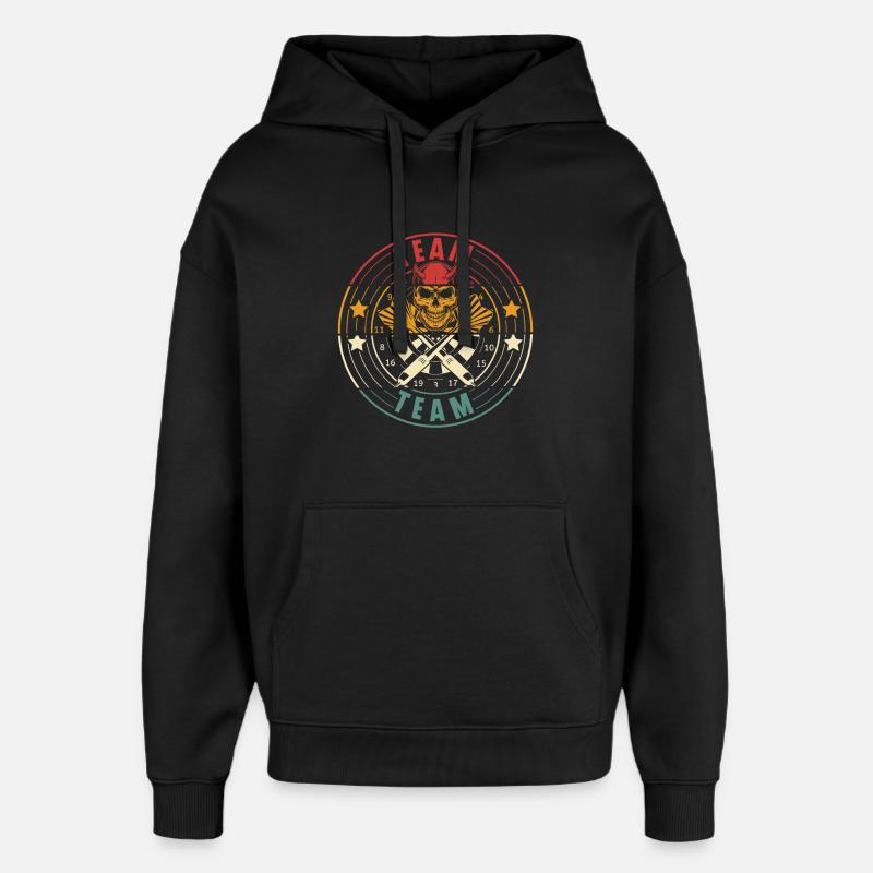 Équipe de fléchettes - Sweat à capuche unisexe Stanley/Stella Oversized - noir