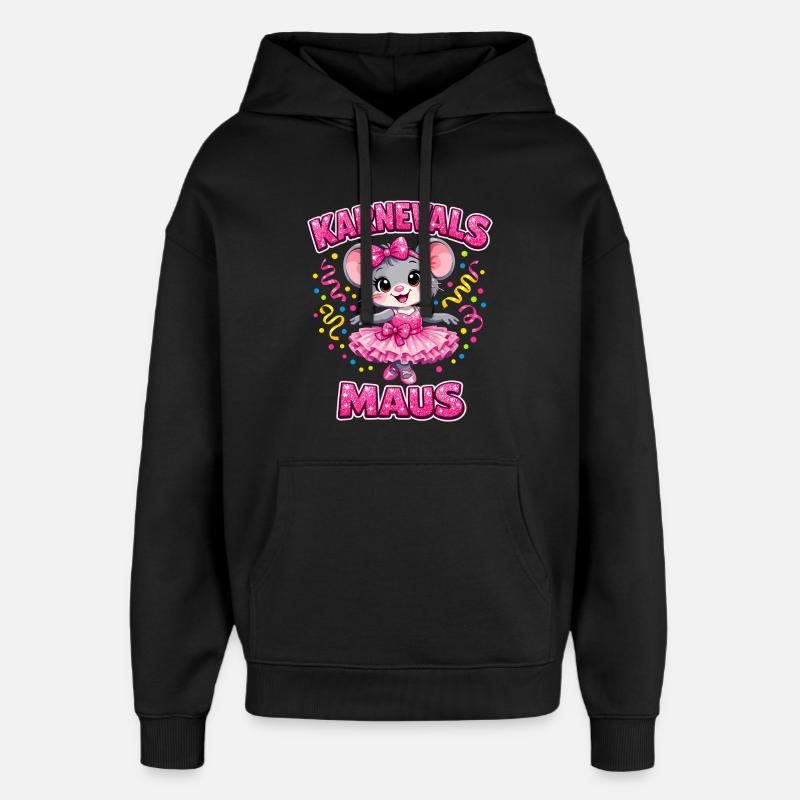 Carnival Mouse Carnival Confetti Gift - Oversized Unisex Hoodie by Stanley/Stella - black