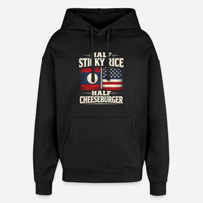 Racine lao du Laos - Sweat à capuche unisexe Stanley/Stella Oversized - noir