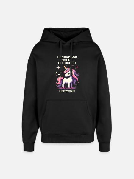 Legendäres Reittier freigeschaltet | Einhorn - Oversized Unisex Hoodie von Stanley/Stella - Schwarz