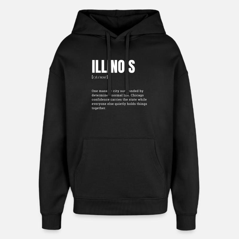 Illinois Stil: Chicago Selbstbewusst - Oversized Unisex Hoodie von Stanley/Stella - Schwarz