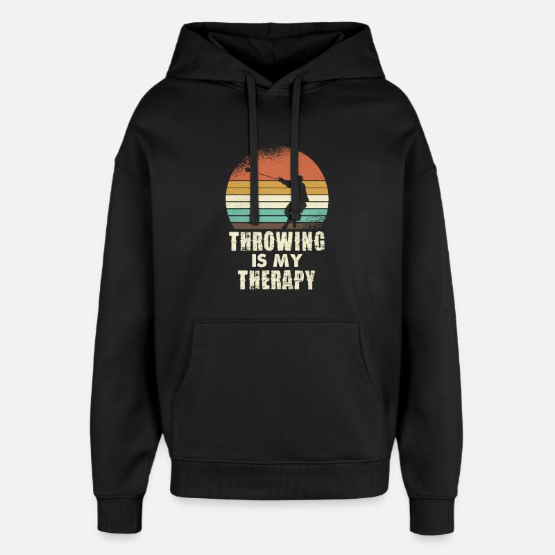 Throwing Therapy Retro Sunset - Oversized Unisex Hoodie von Stanley/Stella - Schwarz